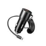 Φορτιστής Αυτοκινήτου 66W WK WP-C51 2 Θέσεων, με καλώδιο USB-C 30W Μαύρο