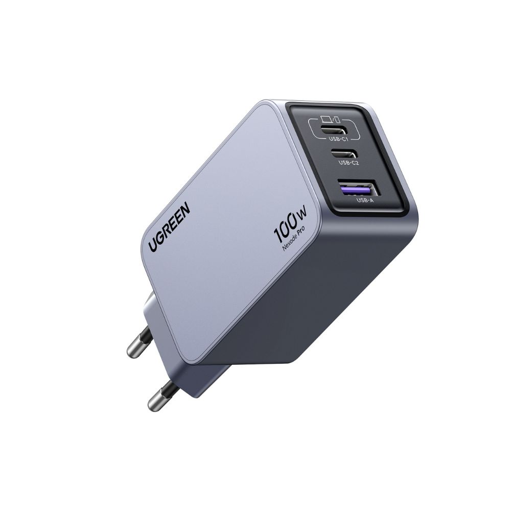 0285865 Φορτιστής GaN 100W UGREEN Nexode Pro X757 25874 γκρι με 3 θύρες USB-C και USB-A