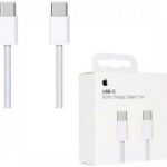 Αυθεντικό καλώδιο Apple USB-C σε USB-C 60W 1m σε λευκό χρώμα.
