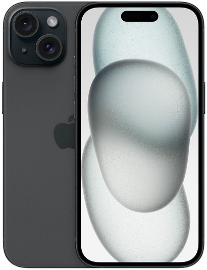 Apple iPhone 15 256GB Μαύρο - Εμπρόσθια όψη με Dynamic Island