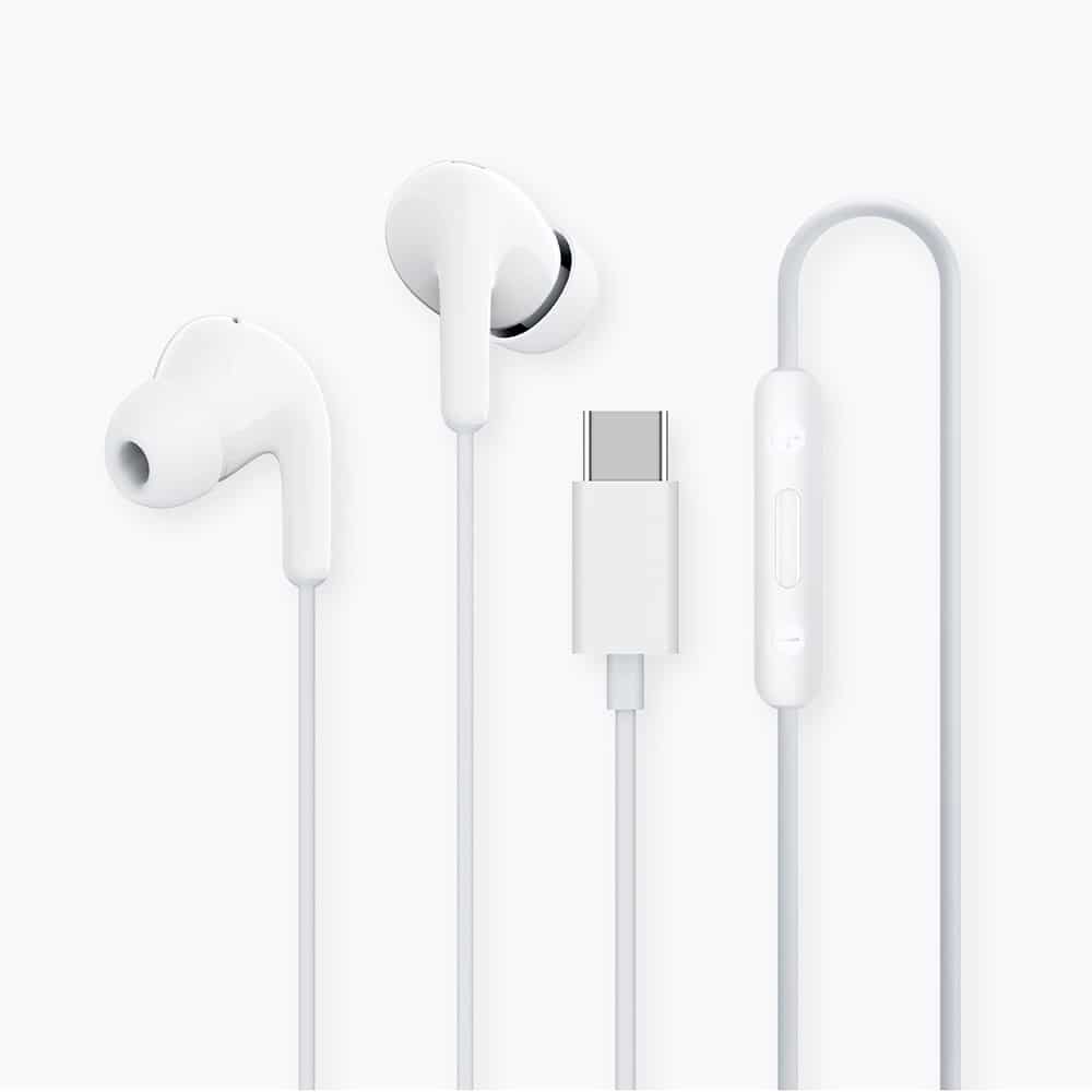 xiaomi-earphones-usb-c-white-handsfree Λευκά Xiaomi Earphones In-ear με βύσμα USB-C και ενσωματωμένο χειριστήριο