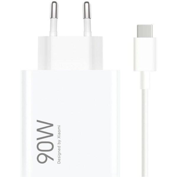 Xiaomi Φορτιστής 90W HyperCharge Combo με καλώδιο USB-C σε λευκό χρώμα