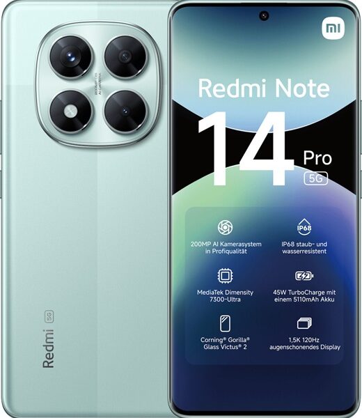 Xiaomi Redmi Note 14 Pro 5G Coral Green 256GB