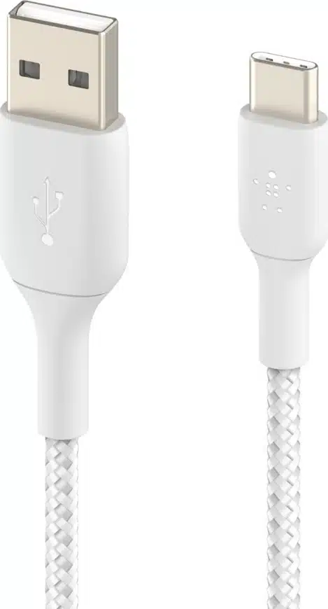 Belkin Braided USB 2.0 Cable USB-C male - USB-A 15W Λευκό 1m - Image 2