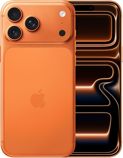 Apple iPhone 17 Pro Max 1TB Cosmic Orange με τριπλή κάμερα 48MP σε πορτοκαλί χρώμα