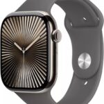 Apple Watch Series 10 42mm Natural Titanium Case Store Gray Sport Band S M + Cellular Eu