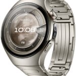 Huawei Watch 5 Titanium 46mm Αδιάβροχο με eSIM και Παλμογράφο (Ασημί)