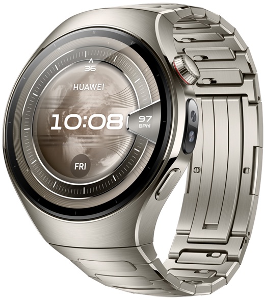 huaweiwatch5titanium46mmadiavrochomeesimkaipalmografoasimi Huawei Watch 5 Titanium 46mm Αδιάβροχο με eSIM και Παλμογράφο (Ασημί) - Image 1