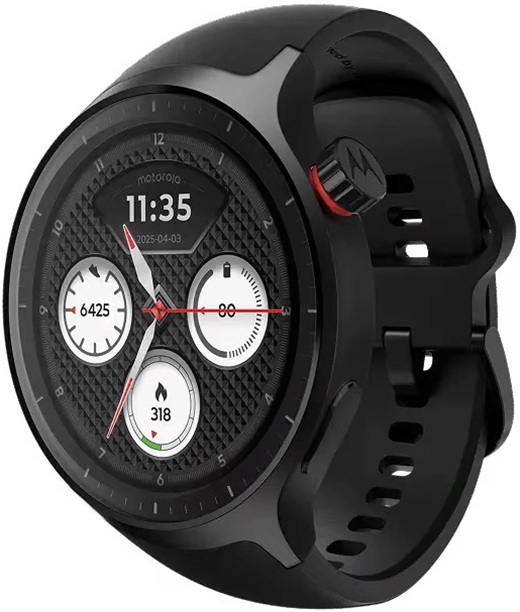 motorolamotowatchxt25472volcanicashsiliconeblack Motorola Moto Watch Aluminium 47mm με Παλμογράφο (Matte Black with PANTONE Volcanic Ash Band) - Image 1