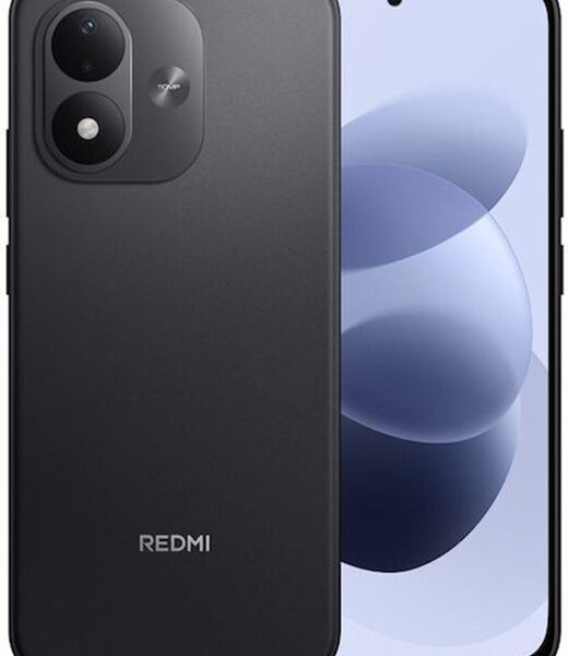 Redmi Note 17 4G 256GB μαύρο, πρόσοψη και πίσω όψη