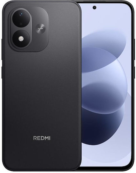 Redmi Note 17 4G 256GB μαύρο, πρόσοψη και πίσω όψη