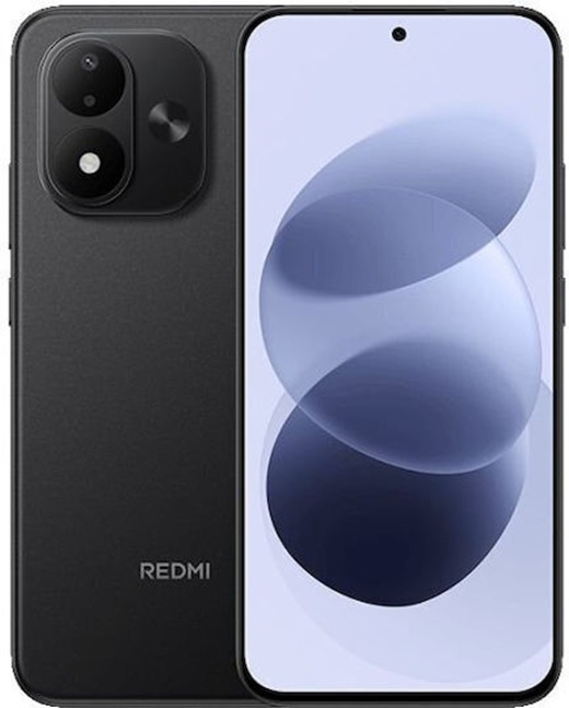 Redmi Note 17 5G 128GB μαύρο, πρόσοψη και πίσω όψη