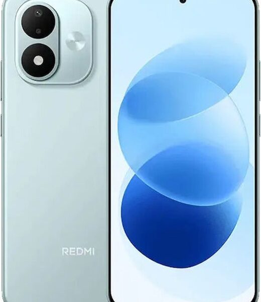 Redmi Note 17 5G 128GB σε χρώμα Sky Teal, πρόσοψη και πίσω όψη